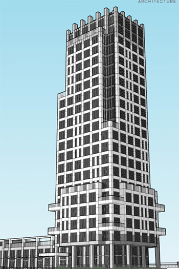 Westwood Developments has proposed a 22-story mixed-use building fill the gap between two towers on Robie Street in Halifax, N.S. - Westwood