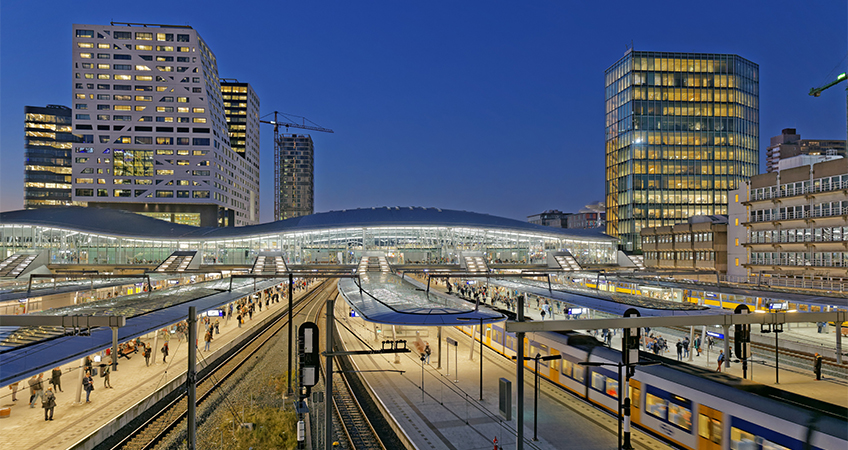 The Central Park office tower is located near the major transit hub, Utrecht Central. Image credit: Martin Woortman on Unsplash
