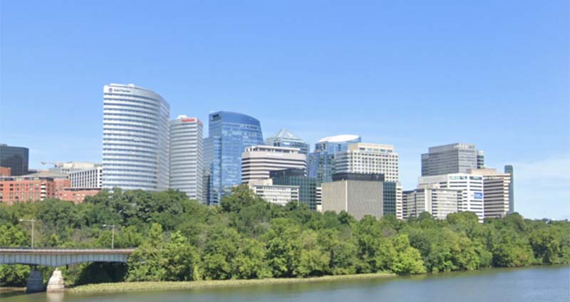 The four PenPlace buildings are the second phase for Amazon's Headquarters in Arlington Virginia. Image credit: Ejsamps, CC BY-SA 4.0 <https://creativecommons.org/licenses/by-sa/4.0>, via Wikimedia Commons