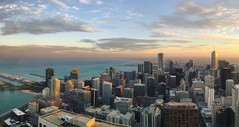 In the Fulton Market District, west of downtown in Chicago, leasing activity is outpacing other areas of the city. Image credit: Becky Phan on Unsplash